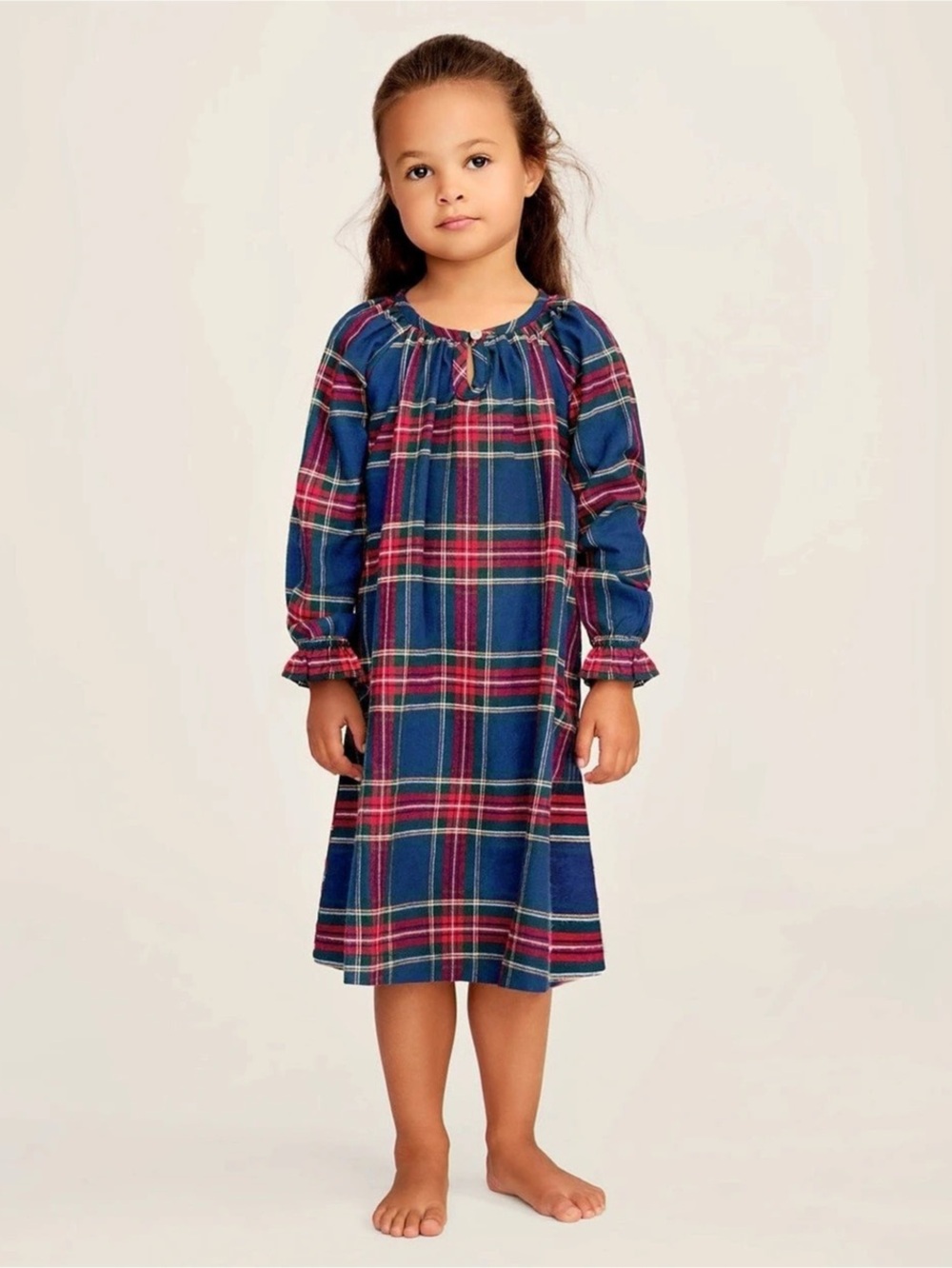 Petite Plume Girl's Brushed Twill Delphine Nightgown in Windsor Tartan - size 5